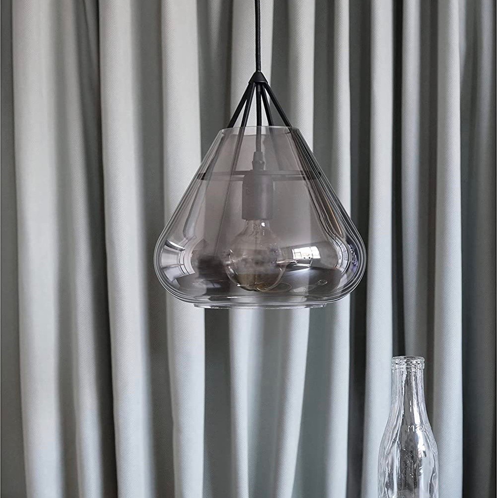 167,95 € Envoi gratuit | Lampe à suspension 60W 26×26 cm. Cristal et métal. Couleur noir