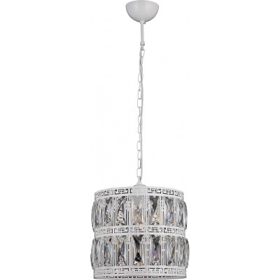 吊灯 圆柱型 形状 105×27 cm. 饭厅, 卧室 和 大堂设施. 水晶 和 金属. 白色的 颜色