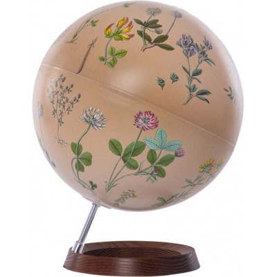 166,95 € Free Shipping | Table lamp Spherical Shape 40×30 cm. Earth globe design. flower drawing Dining room, bedroom and lobby. Cream Color
