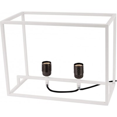 電気スタンド 長方形 形状 40×30 cm. 2点の光 リビングルーム, ベッドルーム そして ロビー. 金属. 白い カラー