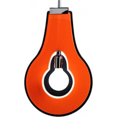 Lámpara colgante 42W Forma Redonda 32×19 cm. Salón, comedor y dormitorio. Estilo moderno. Metal. Color naranja