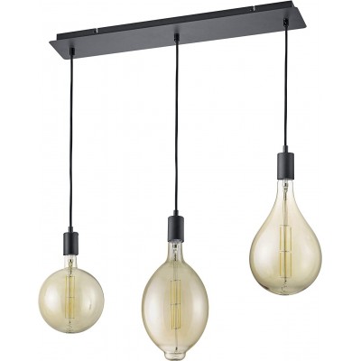 223,95 € Free Shipping | Hanging lamp Trio 42W 140×63 cm. Triple focus Metal casting. Black Color