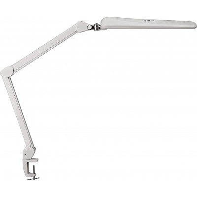 Lámpara de escritorio 14W Forma Alargada 99×52 cm. LED articulable. Sujeción a mesa con prensilla Salón, comedor y vestíbulo. Estilo moderno. Acero. Color blanco