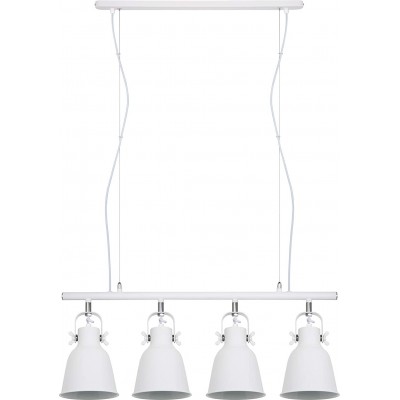 Подвесной светильник 24W 4000K Нейтральный свет. Коническая Форма 88×87 cm. 4 прожектора Гостинная, столовая и спальная комната. Винтаж Стиль. Алюминий. Белый Цвет