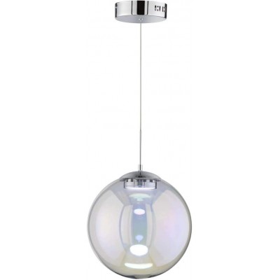 155,95 € Free Shipping | Hanging lamp 9W 150×30 cm. Dimmable Crystal, metal casting and glass. Plated chrome Color