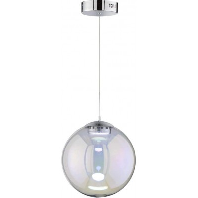163,95 € Free Shipping | Hanging lamp 9W Spherical Shape 150×30 cm. Dimmable Living room, dining room and lobby. Modern Style. Crystal, Metal casting and Glass. Plated chrome Color