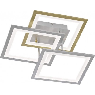 Deckenlampe 33W Quadratische Gestalten 50×50 cm. Wohnzimmer, schlafzimmer und empfangshalle. Modern Stil. Acryl, Aluminium und Metall. Grau Farbe