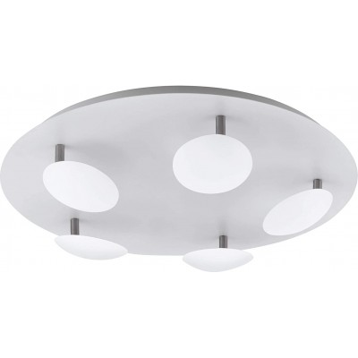166,95 € 免费送货 | 吸顶灯 Eglo 4W 圆形的 形状 50×50 cm. 5盏灯 客厅, 饭厅 和 卧室. 钢. 白色的 颜色