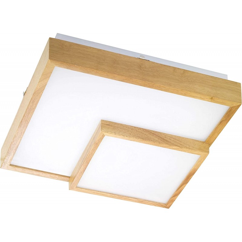 252,95 € Envoi gratuit | Plafonnier intérieur 34W 50×50 cm. Pmma, métal et bois. Couleur sable