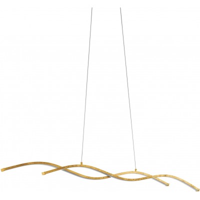 175,95 € Free Shipping | Hanging lamp Eglo 13W 3000K Warm light. Extended Shape 120×120 cm. 2 points of light Living room, dining room and bedroom. Steel, Aluminum and PMMA. Golden Color