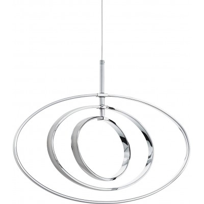 249,95 € Free Shipping | Hanging lamp Eglo 18W 3000K Warm light. Round Shape 150×54 cm. Triple LED spotlight Dining room. Modern Style. Steel, Aluminum and PMMA. Plated chrome Color