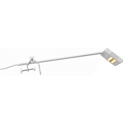 Lampada de escritorio 23W Forma Alongada 64×14 cm. Fixação de mesa com clipe Sala de estar, sala de jantar e quarto. Estilo moderno. Cor branco