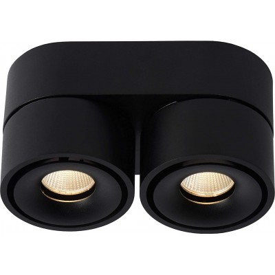 176,95 € Free Shipping | Indoor spotlight 16W 16×8 cm. Double adjustable focus Aluminum. Black Color