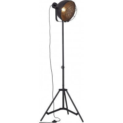 Floor lamp 60W Spherical Shape 167×39 cm. Living room, dining room and lobby. Metal casting. Black Color