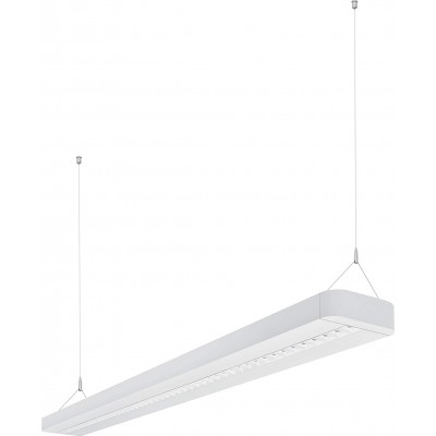 Lampada a sospensione 56W Forma Estesa 149×12 cm. Soggiorno, sala da pranzo e camera da letto. Alluminio. Colore bianca