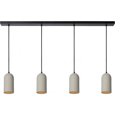 192,95 € Envoi gratuit | Lampe à suspension 100W 150×120 cm. 4 projecteurs Métal et béton. Couleur gris