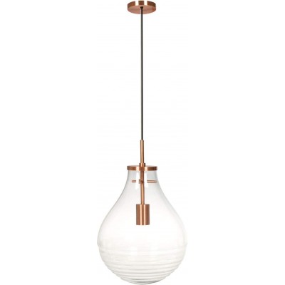153,95 € Free Shipping | Hanging lamp 25W Spherical Shape 50×38 cm. Living room, dining room and bedroom. Classic Style. Crystal and Glass. Copper Color