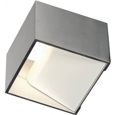 199,95 € Free Shipping | Indoor wall light 12W 2000K Very warm light. Cubic Shape 10×10 cm. Two-way LED light output Living room, bedroom and lobby. Aluminum. Aluminum Color