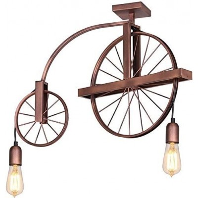 Люстра 60W 64×55 cm. Дизайн в форме велосипеда Гостинная, столовая и лобби. Металл. Коричневый Цвет