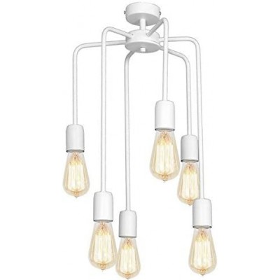 149,95 € Free Shipping | Chandelier 60W 54×33 cm. 6 light points Living room, bedroom and lobby. Metal casting. White Color