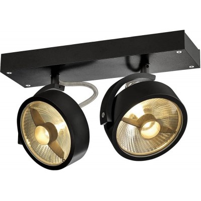 179,95 € Envoi gratuit | Projecteur d'intérieur 75W 30×23 cm. Double mise au point réglable Aluminium. Couleur noir