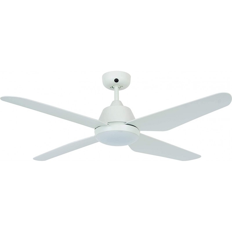 257,95 € Free Shipping | Ceiling fan with light 47W Ø 122 cm. 4 vanes-blades. LED lighting. Remote control Living room, bedroom and lobby. Modern Style. PMMA. White Color