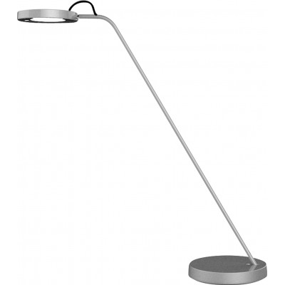 Lámpara de escritorio 5W Forma Redonda 66×17 cm. Control con APP Smartphone. Iluminación según Biorritmos Comedor, dormitorio y vestíbulo. Estilo diseño. Aluminio. Color plata
