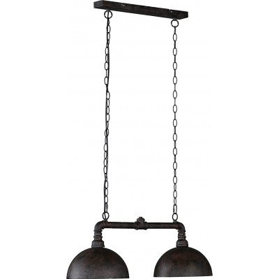 151,95 € Free Shipping | Hanging lamp 60W Spherical Shape 140×70 cm. Double spotlight with chain Living room, dining room and bedroom. Rustic and classic Style. Metal casting. Oxide Color
