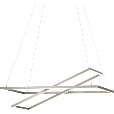 239,95 € Free Shipping | Hanging lamp Eglo 35W Rectangular Shape 120×80 cm. Living room, dining room and lobby. Modern Style. Steel and PMMA. Nickel Color