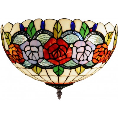 Lâmpada de teto Forma Esférica 40×40 cm. Desenho floral Sala de estar, sala de jantar e quarto. Estilo projeto. Cristal