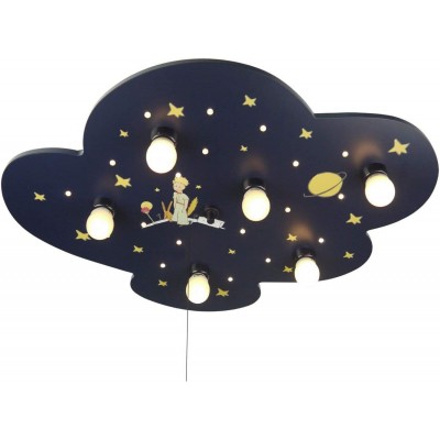 Kids lamp 40W 74×57 cm. 6 spotlights. drawings of the little prince Living room, dining room and bedroom. Wood. Blue Color
