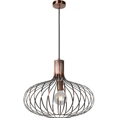 Hanging lamp 60W Spherical Shape Ø 50 cm. Dining room, bedroom and lobby. Vintage Style. Metal casting. Copper Color