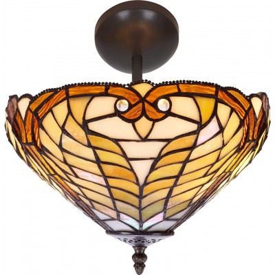 144,95 € Free Shipping | Ceiling lamp Conical Shape 45×30 cm. Dining room, bedroom and lobby. Design Style. Crystal. Brown Color