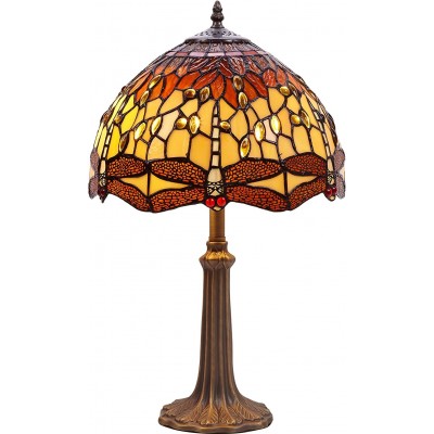 Lámpara de sobremesa Forma Esférica 50×30 cm. Diseño de libélulas Salón, comedor y dormitorio. Estilo diseño. Cristal. Color amarillo