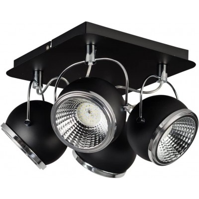 222,95 € Envoi gratuit | Projecteur d'intérieur 26×26 cm. 4 spots orientables Métal. Couleur noir