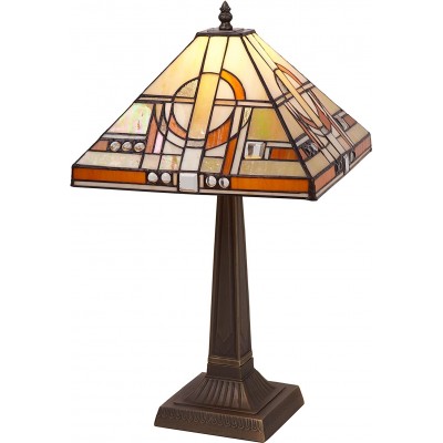 Lampada da tavolo Forma Piramidale 50×40 cm. Soggiorno, sala da pranzo e camera da letto. Stile design. Cristallo. Colore marrone