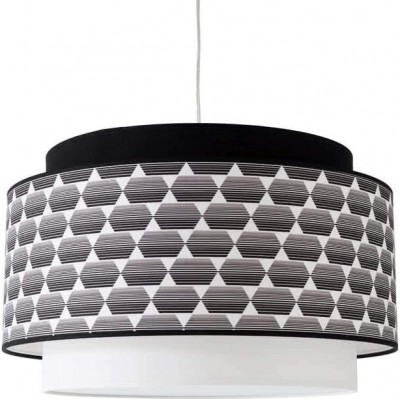 Hanging lamp 60W Cylindrical Shape 50×50 cm. Living room, bedroom and lobby. Textile. White Color