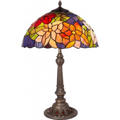 Lampada da tavolo 60W Forma Sferica 58×40 cm. Disegno floreale Soggiorno, camera da letto e atrio. Stile design. Cristallo