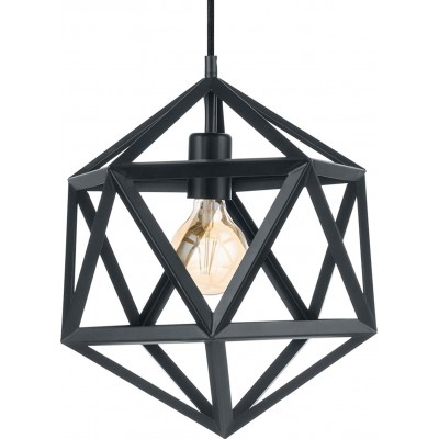 Lampe à suspension Eglo 60W 110×31 cm. Salle, chambre et hall. Style industriel. Acier. Couleur noir
