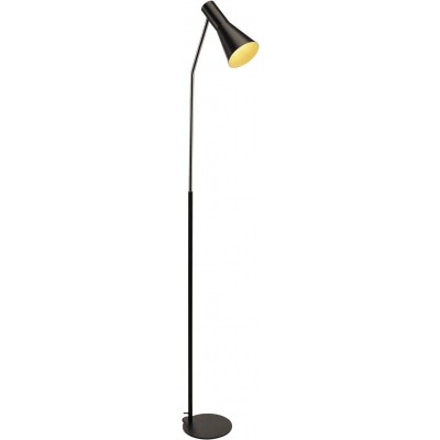 Lámpara de pie 23W Forma Cónica 172×24 cm. Comedor, dormitorio y vestíbulo. Acero y Aluminio. Color negro