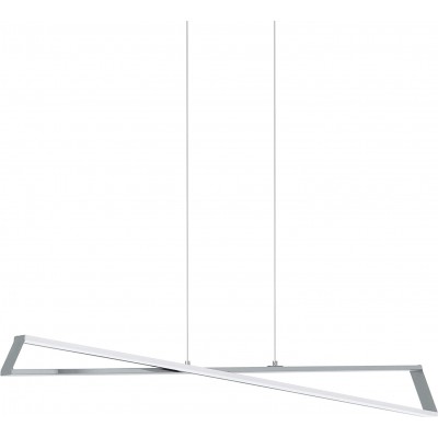 Hanging lamp Eglo 28W Extended Shape 120×101 cm. Double focus Dining room, bedroom and lobby. Modern Style. Steel, Aluminum and PMMA. Plated chrome Color