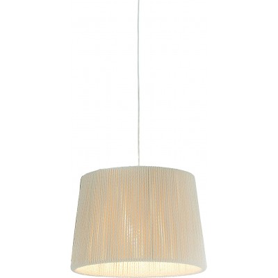 Lámpara colgante Forma Cilíndrica 30×30 cm. Salón, dormitorio y vestíbulo. Metal. Color blanco