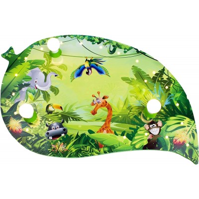 141,95 € Envoi gratuit | Lampe pour enfants 73×47 cm. 3 points lumineux à LED. Conception de motif de forêt Bois. Couleur vert