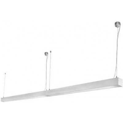 234,95 € Envío gratis | Lámpara colgante Forma Alargada 105×12 cm. LED Salón, comedor y dormitorio. Aluminio. Color gris