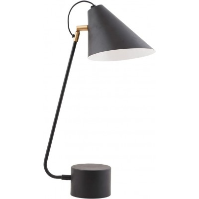 Lampada de escritorio 25W Forma Cônica 54×20 cm. Sala de estar, sala de jantar e quarto. Estilo retro. Metais. Cor preto