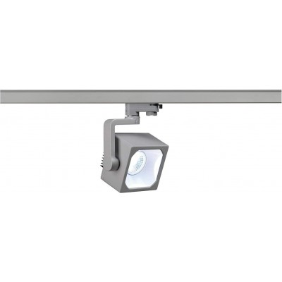 289,95 € Free Shipping | Indoor spotlight 28W Cubic Shape 21×15 cm. Adjustable LED. Installation in track-rail system Living room, dining room and lobby. Aluminum. Silver Color