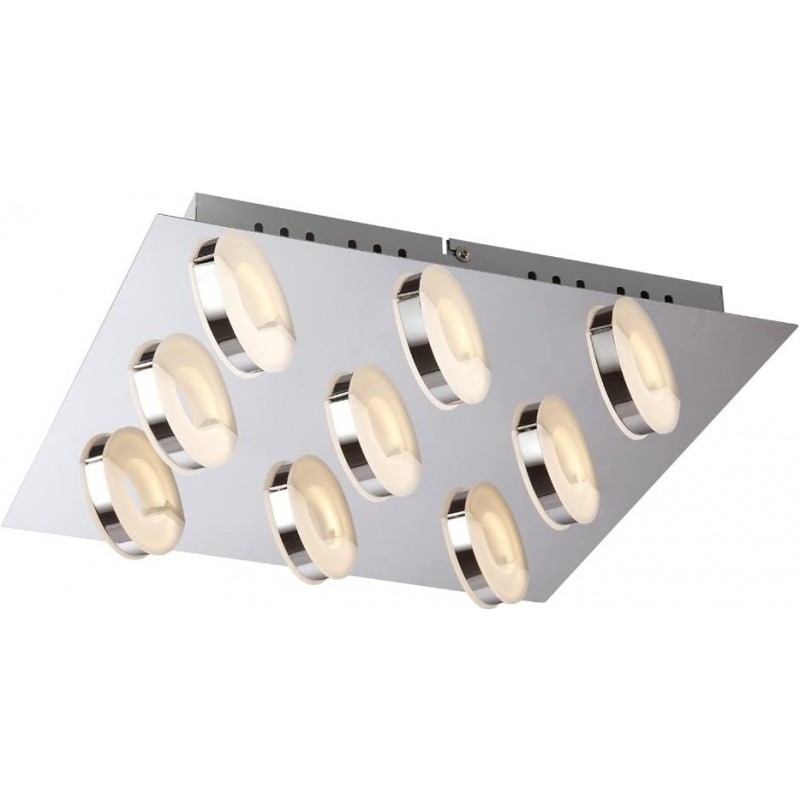 172,95 € Spedizione Gratuita | Lampada da soffitto 27W Forma Quadrata 38×38 cm. 9 faretti LED Terrazza, giardino e corridoio. Stile moderno. Alluminio. Colore alluminio