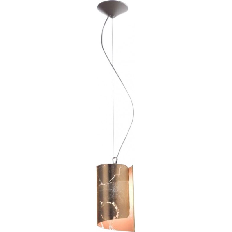 174,95 € Free Shipping | Hanging lamp 70W Cylindrical Shape 36×36 cm. Living room, bedroom and lobby. Modern Style. Metal casting, Paper and Glass. Golden Color