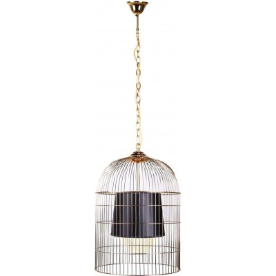 Hanging lamp 100W Cylindrical Shape 41×41 cm. Living room, dining room and bedroom. Steel. Golden Color