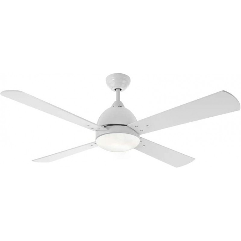 249,95 € Free Shipping | Ceiling fan with light 60W 146×51 cm. 4 blades-blades Metal casting. White Color